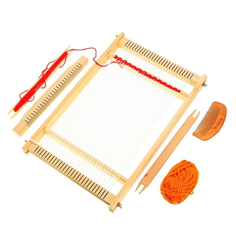 Wooden Tapestry Weaving Loom Kit Looms Hand-Knitted Machine DIY Woven Set Sewing Machine Home Waving Accessories Handmade Hook