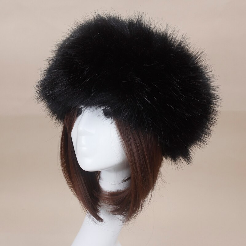 Vrouwen Hoeden Hoofdband Winter Earwarmer Ski Hoeden Russische Tick Pluizige Imitatie Vossenbont Cap Lege Top: 1