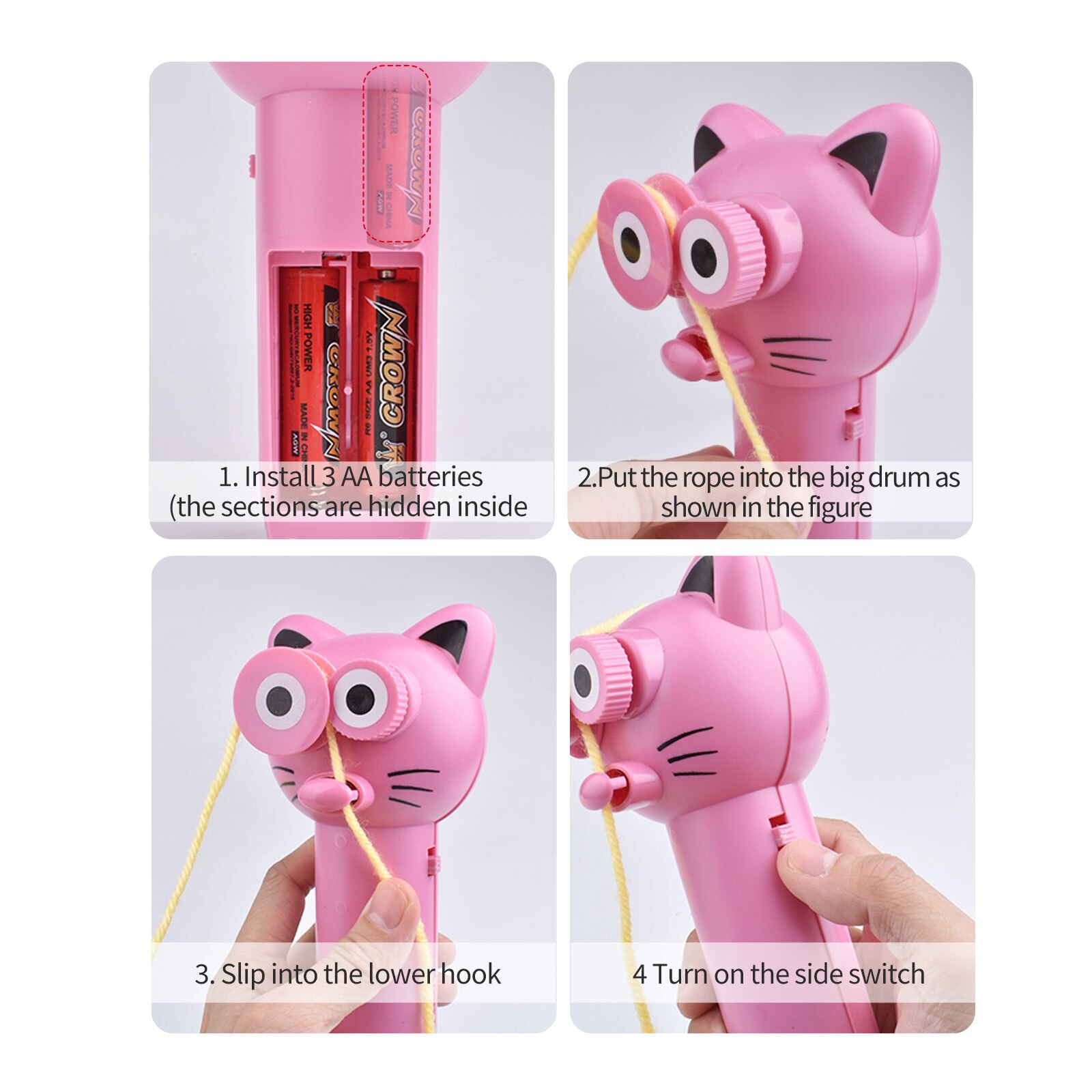 Zipstring Rope Launcher Propeller With Rope String Controller Party Flavor Portable Fun Electric Toy For All Ages