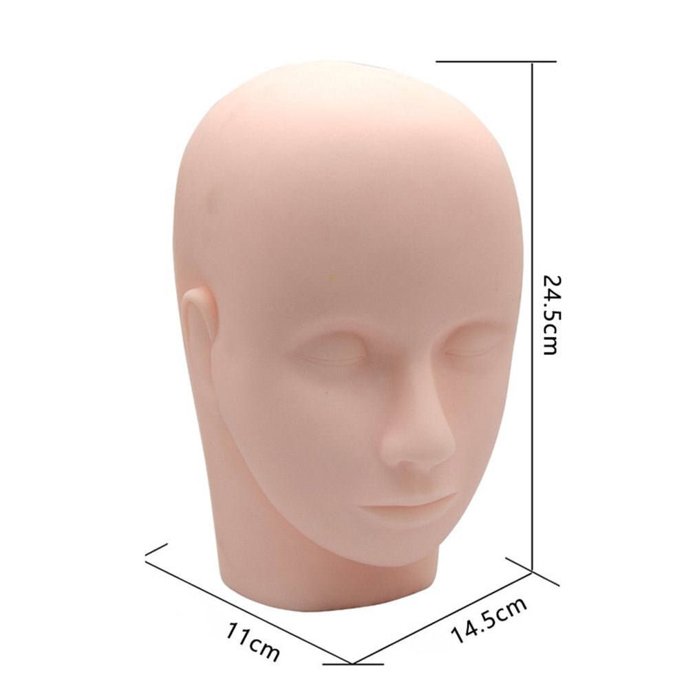 Mannequin Flat Head For Eyelash Grafted Training Practice Head Silicone Eyelashes Extension Practice Model