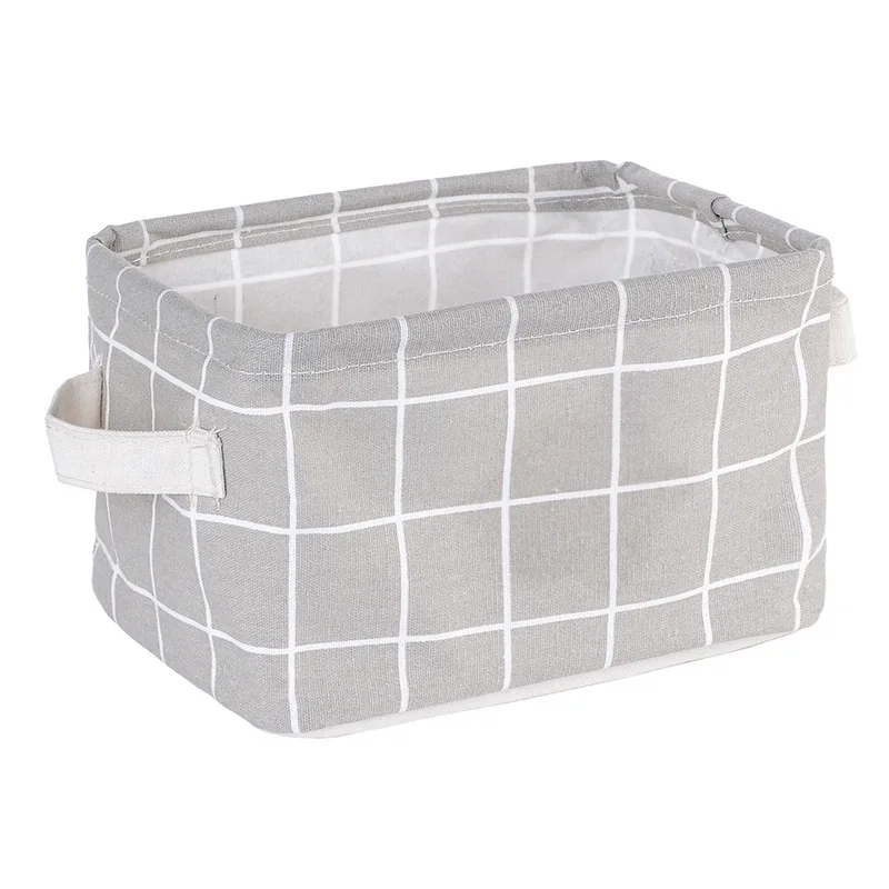 Toy Storage Box Linen Desktop Storage Basket Sundries Laundry Basket Underwear Cosmetic Organizer Office Stationery Organizer: green