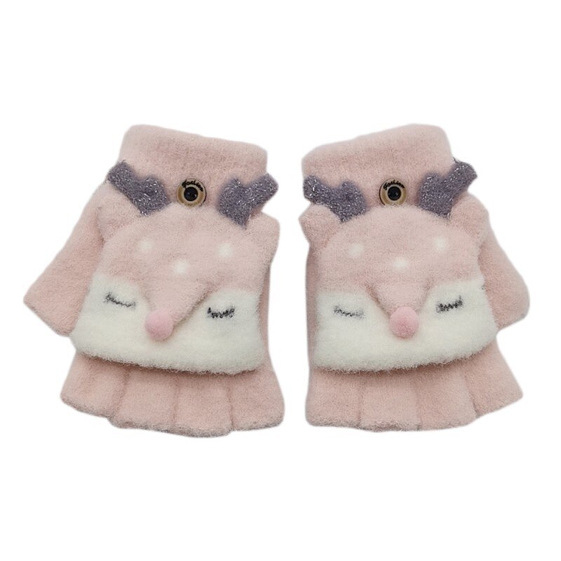 AIDIER Gebreide winterhandschoenen voor baby's en meisjes, warme fleece gevoerde handschoenen voor kinderen van 0-3 jaar, marineblauw, 0-3 Jaren