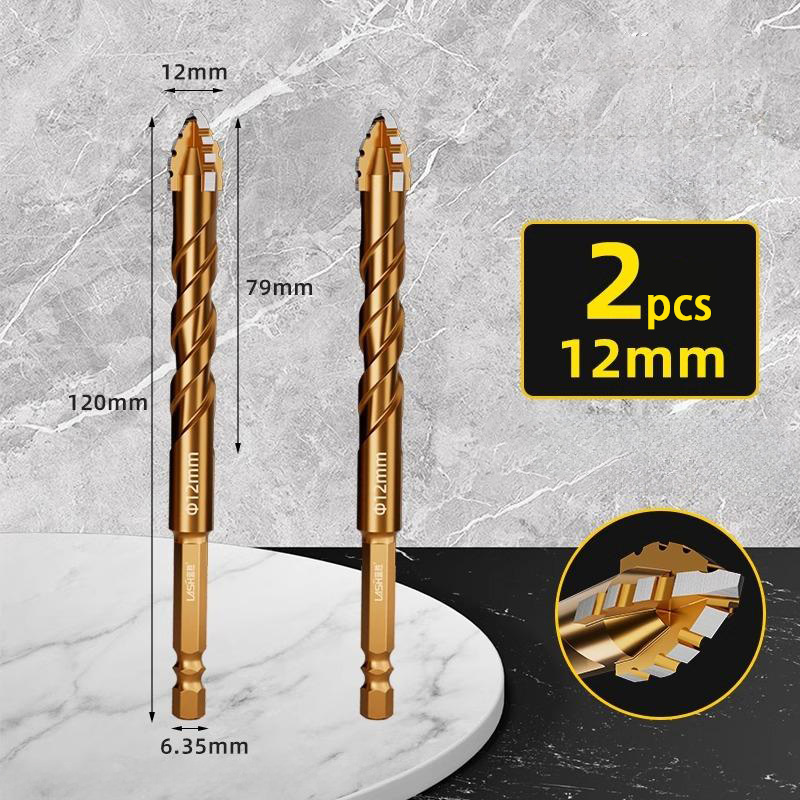 Upgraded Four-edged Sawtooth Drill Bit For Tile Drilling And Concrete Special Electric Drill Ultra-high Hardness Drill Bit: Lake Blue