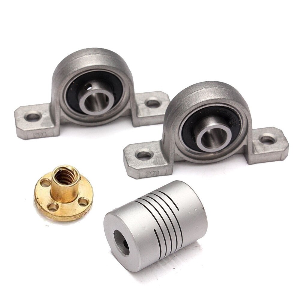 3D Printer T8 Trapezoidal Lead Screw Rod W/ Nut Coupling Shaft Bearing Mount Set