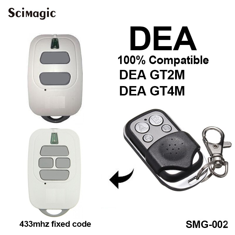 Télécommande de garage DEA GT2M GT4M, 433,92mhz, code fixe, commande de garage, transmetteur de porte
