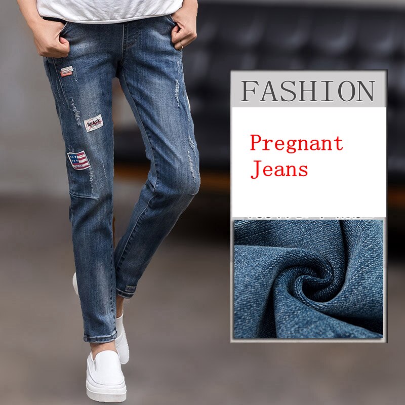 Mutterschaft Blau Jeans Für Schwangere Frau Schwangerschaft Hosen Elastische taille Schwangerschaft Kleidung Plus Größe Schwarz Denim Schwangere Kleidung