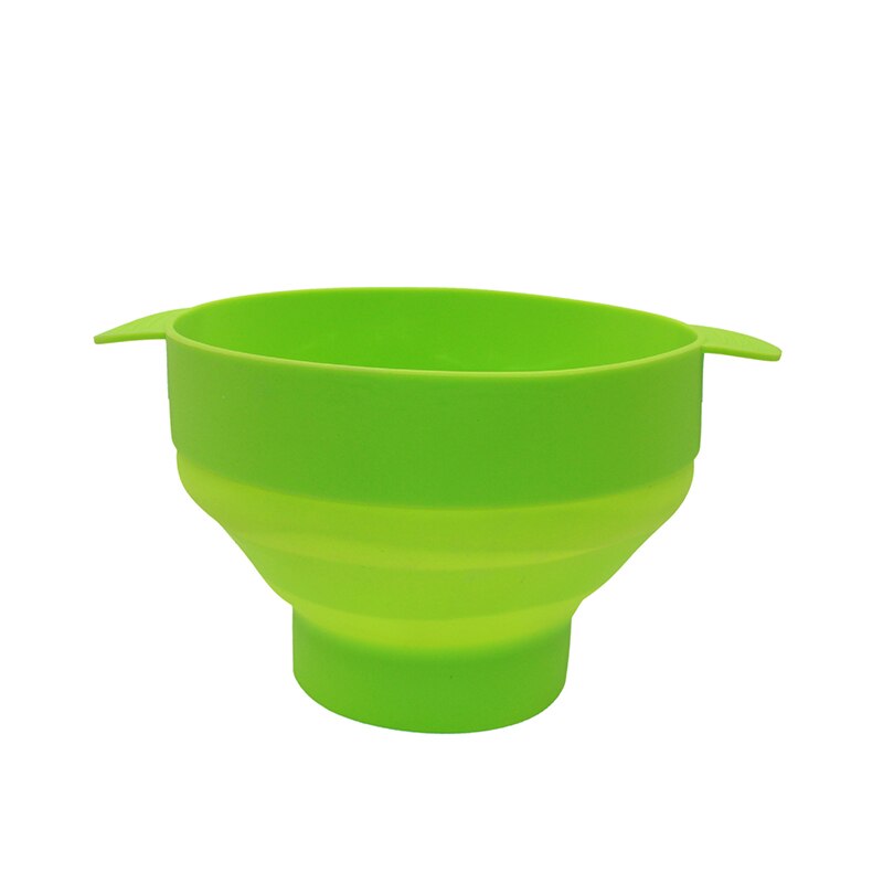 Cubo de palomitas de maíz único, Cubo de palomitas de silicona plegable para microondas, resistente a altas temperaturas, grande con tapa, cuenco: green