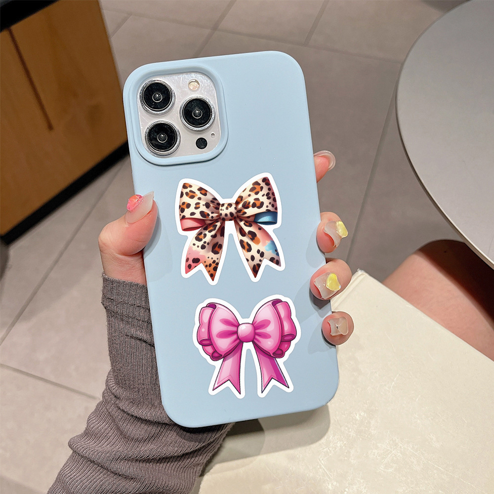 60 szt. Uroczych naklejek z kokardkami, kawaii, kreskówkowe kokardki, naklejki DIY do scrapbookingu, na telefon, bagaż, deskorolkę, wodoodporne naklejki