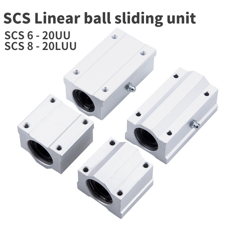 4 Uds. SCS 6/8/10/12/13/16/20/25/30 UU/ LUU unidades de deslizamiento lineare de bolas bloque de rodamiento CNC Router 3D
