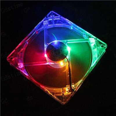 Computer Fan Pc Computer Case Cooling Fan Mod Rustig Molex Connector Geïnstalleerd Fan Quad 4 Led Licht 120Mm ventilator: colorful light