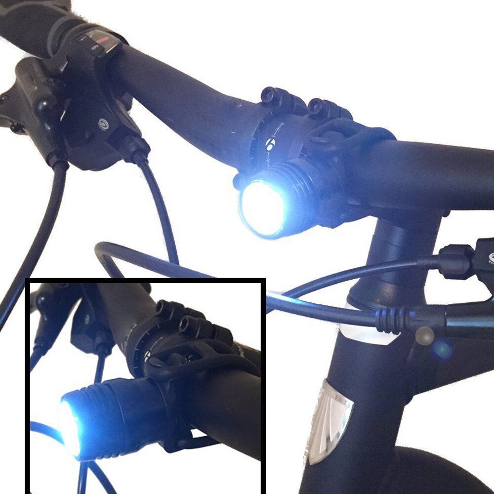Fast deliver1 Pair USB Rechargeable Bike Light Set Super Bright Front Headlight and Free Rear LED Bicycle Light Safety Warning