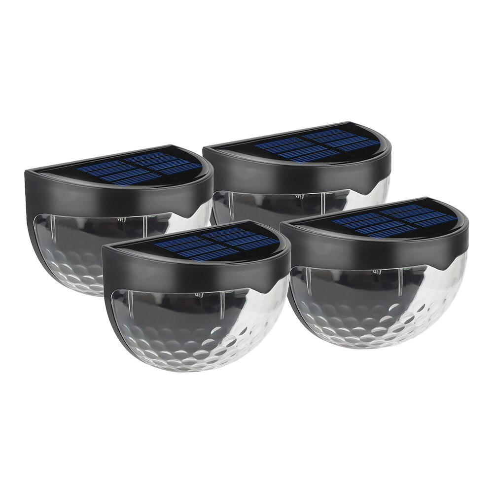 4Pcs/Set Solar Powered Sensor Wall Light Waterproof LED Solar Lamp Auto ON/OFF For Outdoor Pathway Garden Patio Fence Lamp H: Default Title