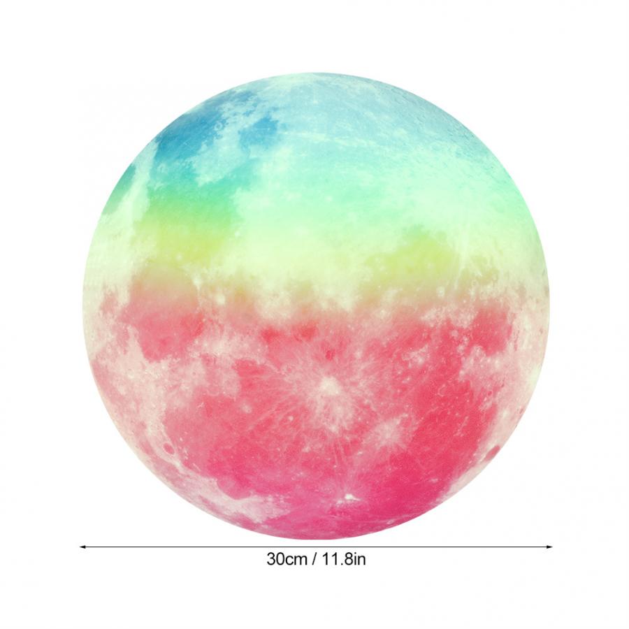 30 cm Lichtgevende Maan Vorm Gloeiende Muursticker Interieur voor Kinderkamer Slaapkamer Glow Stickers: MULTI