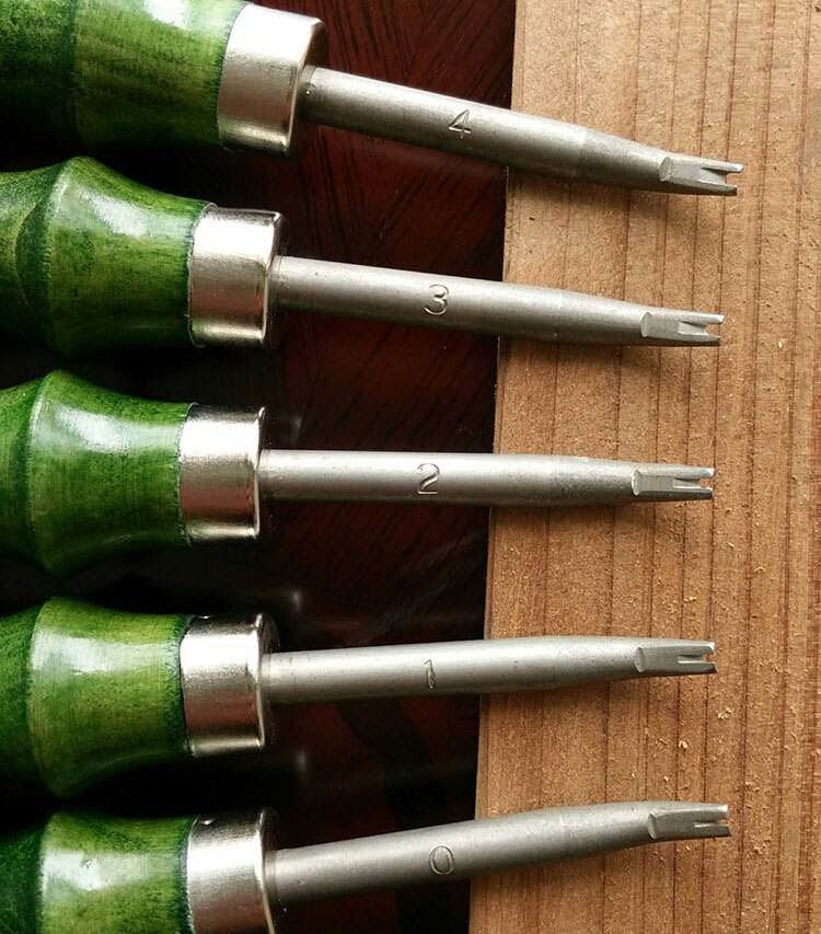 Green handle 5 type Leather craft Edge Skiving Beveler Leather DIY Tool