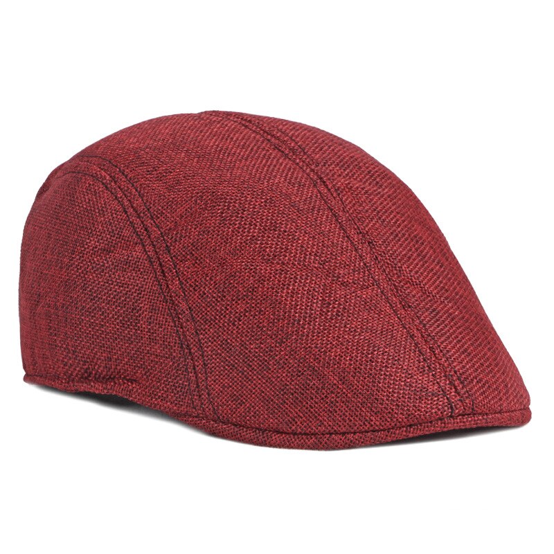 Summer Mesh Berets Hat For Men Solid Black White Breathable Newsboy Cap Women Retro Painter Cap Thin Flat Herringbone Hat Boina: Wine Red
