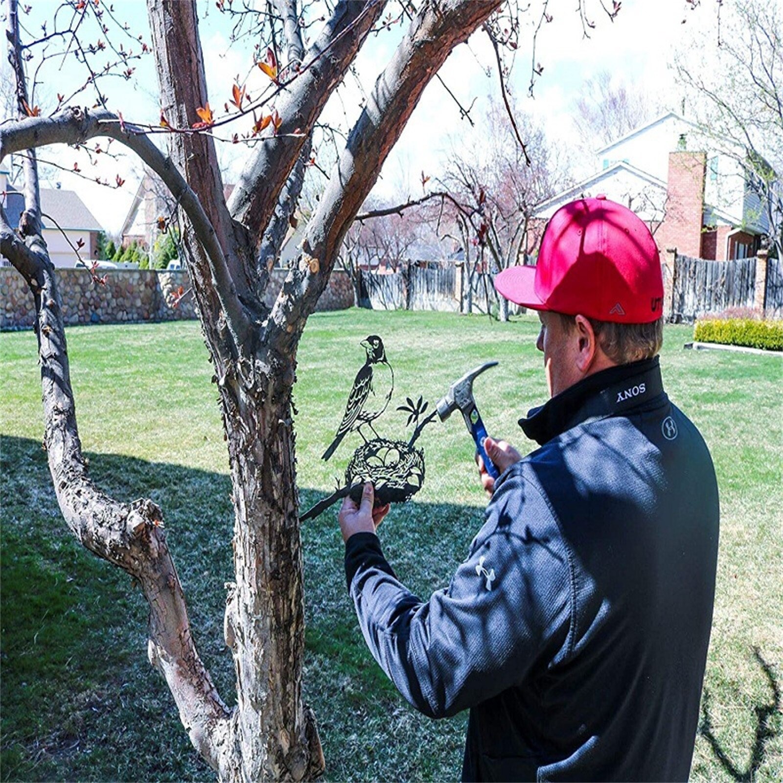 Garden Decoration Sign Art Simulation Eagle Santa Bird Outdoor Metal Garden Branch Home Decoration Garden Statues tuin decoratie