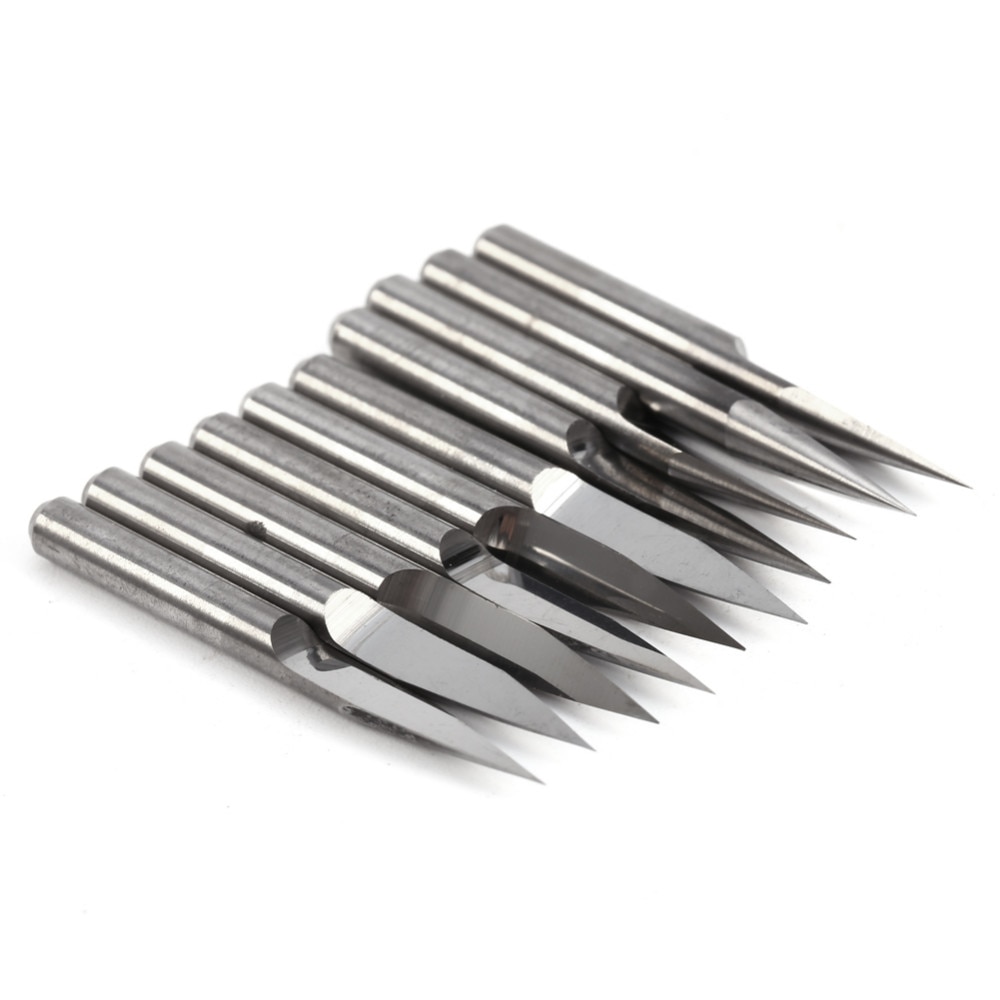 10pc 3.175mm 20/30 graders v-form pcb træskærer cnc fræser bits mini pindfræsere metal fræser gravering bits