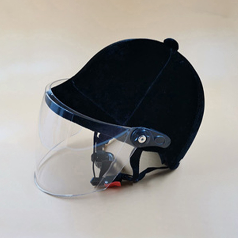 Classical Velvet Adjustable Adult Equestrian Helmet 54-61cm Horse Riding Sports Helmet Riding Cap Equestrian Body Protectors: A with clear visor