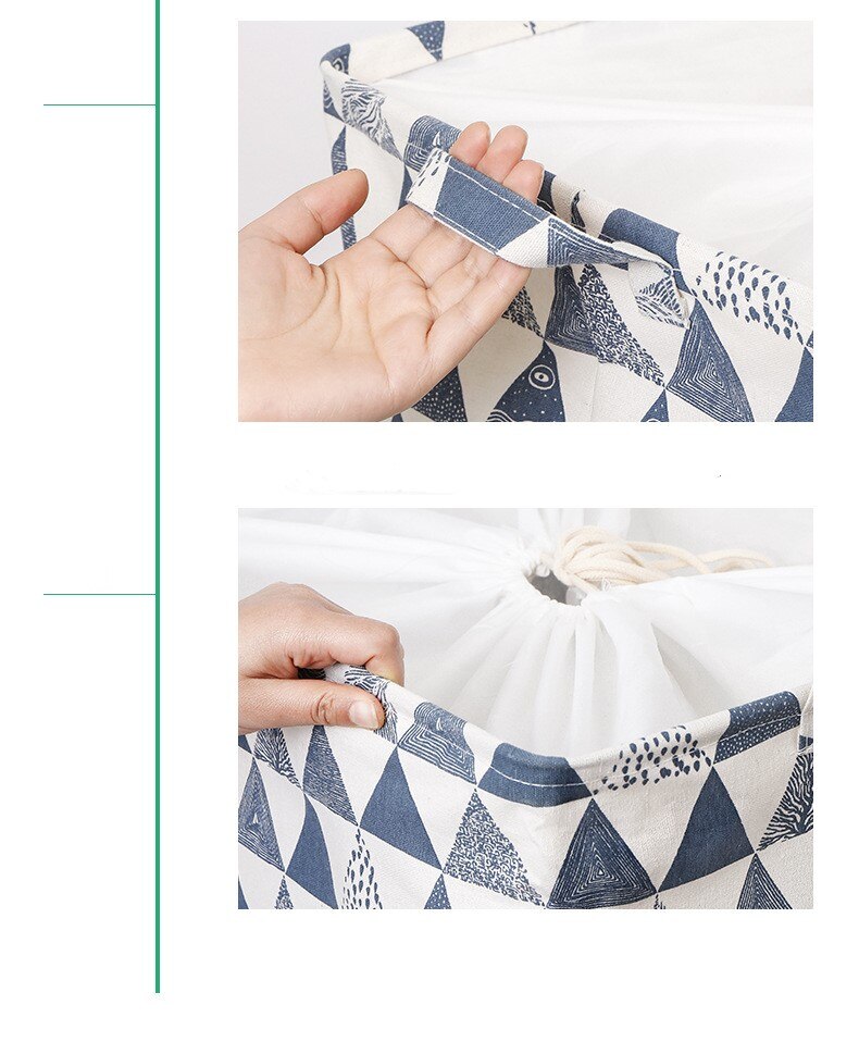 Fabric Folding Storage Basket Laundry Box Rectangle Tightable Organizer Clothes Underwear Toy Quilt Large