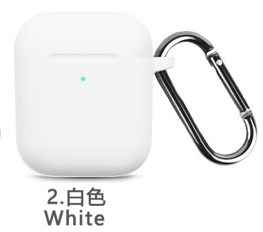 Étuis en Silicone avec couvercle à crochet pour Apple Airpods 1/2, housse de protection antichoc pour écouteurs sans fil pour airpods 2 1, sacs de boîte: WHITE