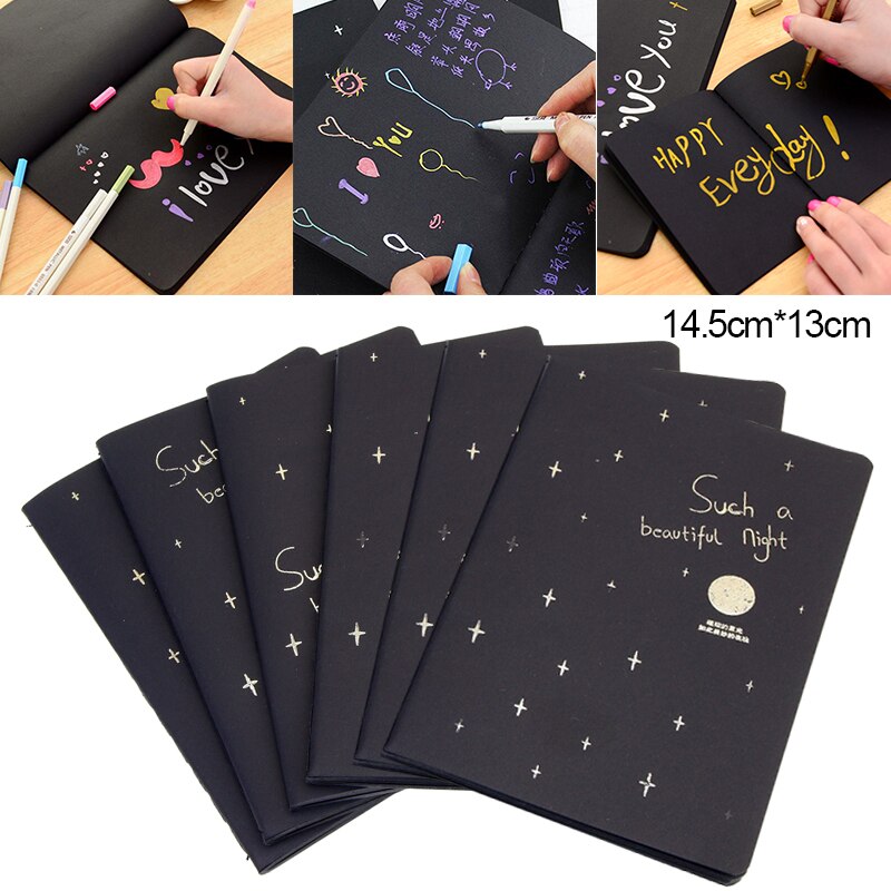 60 Page Sketchbook Diary For Drawing Painting Book School Graffiti Sketch Office Notebook Paper Supply Black Cover