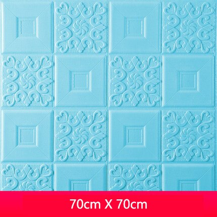 Waterdichte Zelfklevende 3D Stevige Muur Plafond Plafond Decoratieve Muur Schuim Baksteen Behang Vochtwerende Sticker: YELLOW / 70cmx70cm 1pcs