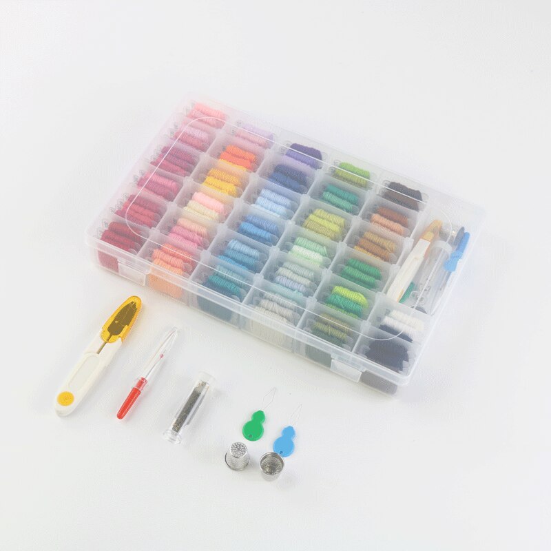 50/100/150pcs Embroidery Thread Box Set Cross Stitch Threads, Friendship Bracelets Floss, Rainbow Color Crafts Floss Sewing Tool: SA210301-100Color