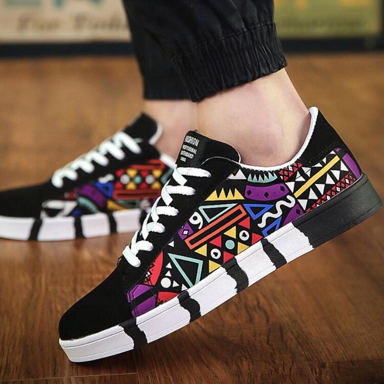 Luozheke fabriek casual herenschoenen sneakers goedkope bedrukte heren casual schoenen