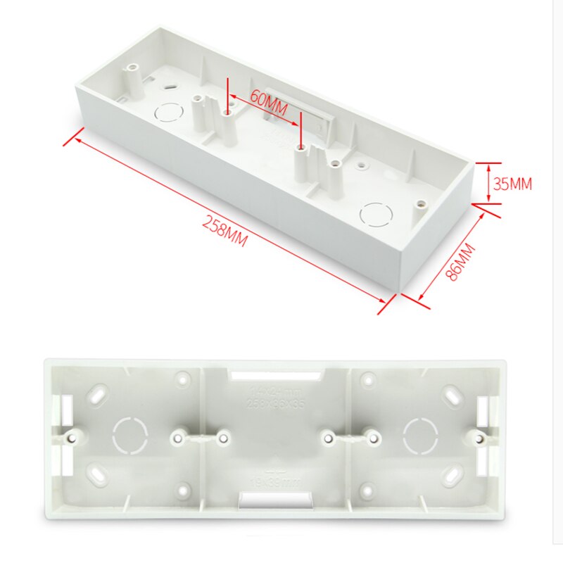 86 Type 2 Gang 3 Gang 4 Gang Switch Socket Base Outfit Junction Box Surface Mount Bottom Box Wall Switch Socket Dark Box White