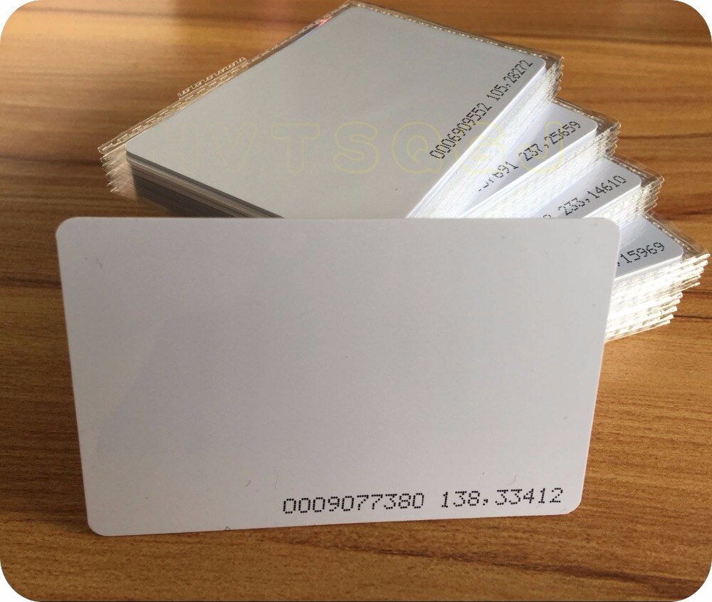 (50 stycken/lot )125 khz närhet  em4100 chip rfid tomt id-kort med 64 bitars skrivskyddat minne