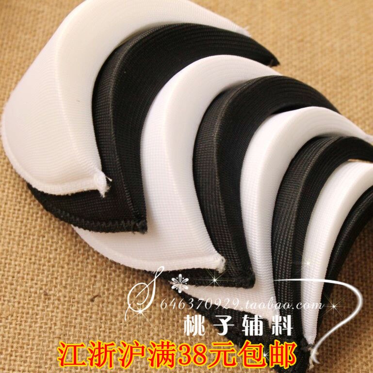 4Pairs 14.5X9Cm Dik: 1.8Cm Kleding Accessoires Zwart En Wit Overhemd Spons Schoudervullingen Doek Encryptie Pads