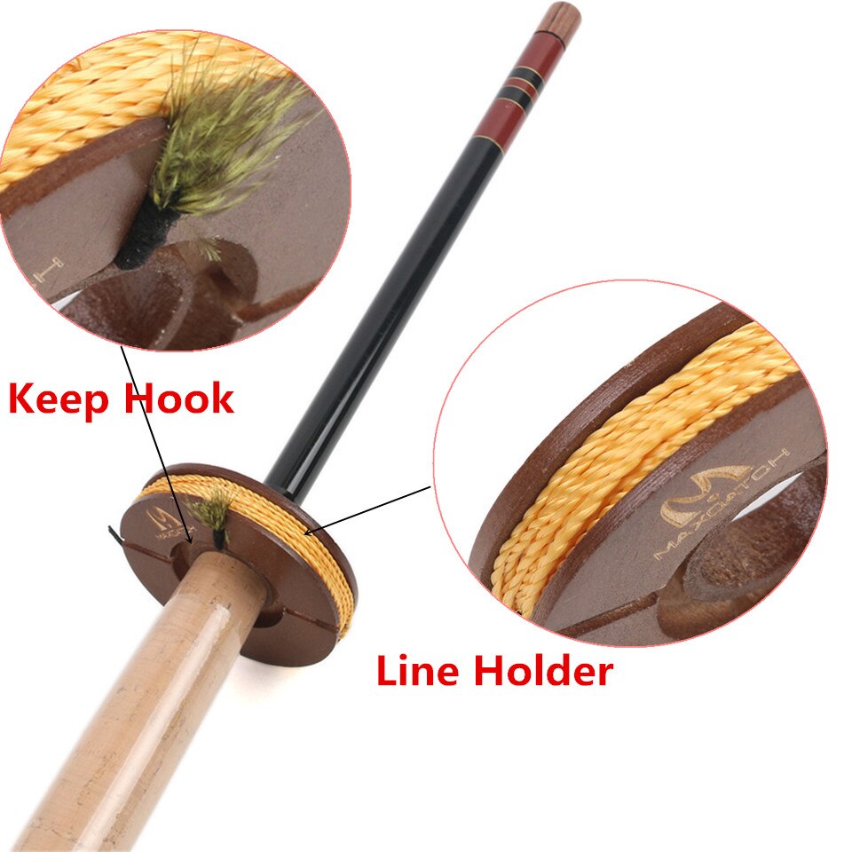 Maximumcatch 2pcs Tenkara Line Keeper Hook Keeper Natural Wood Tenkara Fishing Line Holder Fly Fishing Accessory