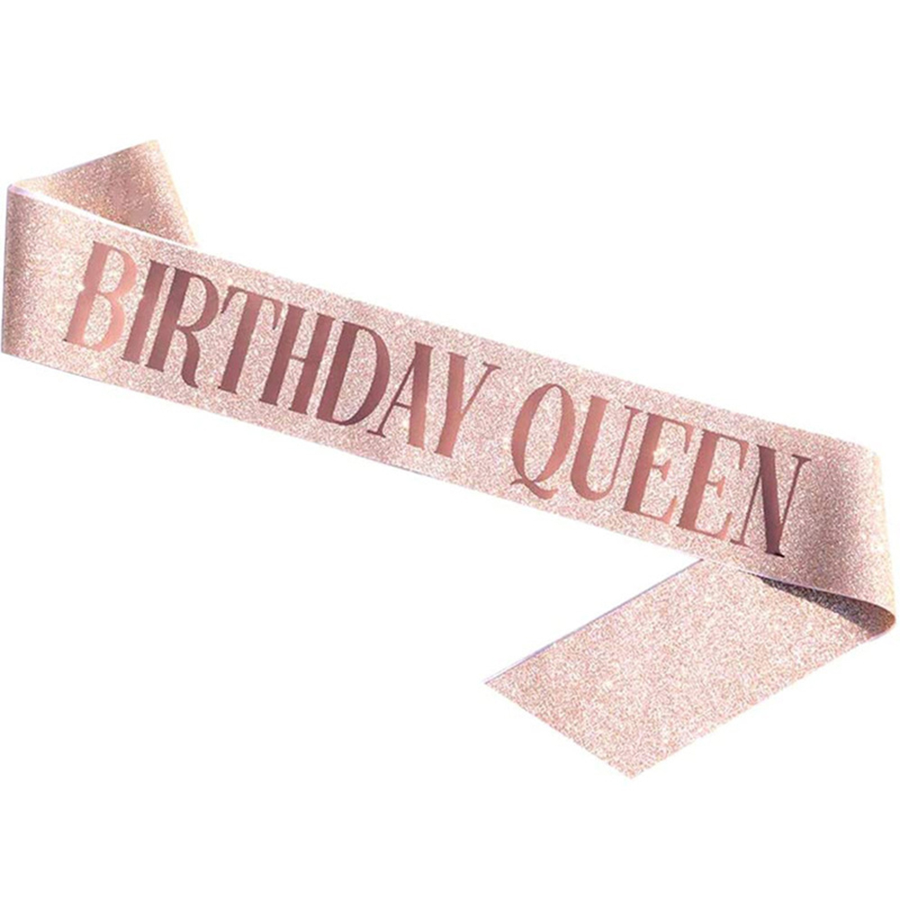 Cinturón de ceremonia con purpurina para niña, correa para de reina de cumpleaños, cinta brillante, suministros para de cumpleaños, accesorios con purpurina, 1 ud.: Multicolor