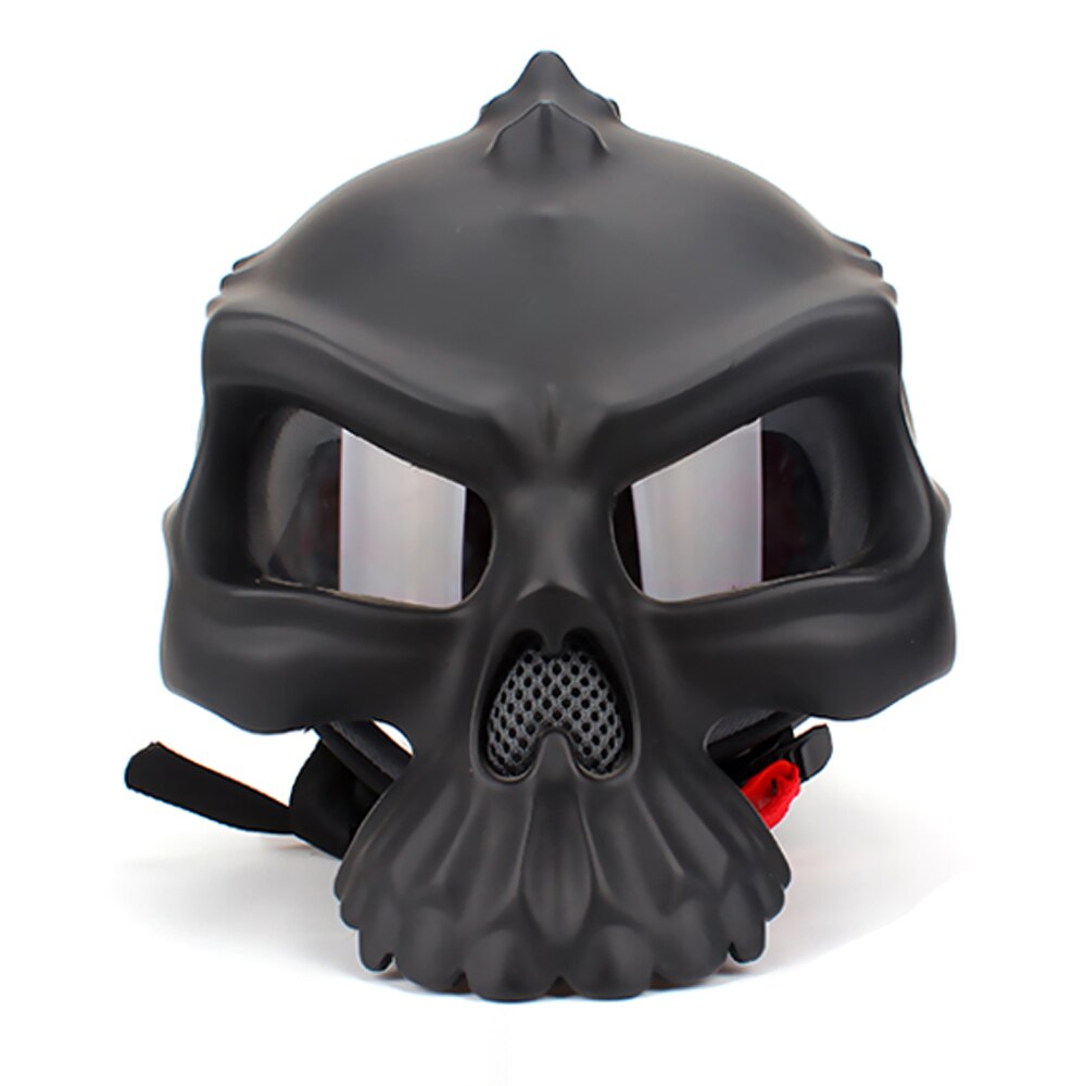 Motorcycle Helmet Retro Casque Half Face Helmet Summer Breathable Men Skull Capacete Casco Capacetes De Motociclista For Harley: Matte black / M
