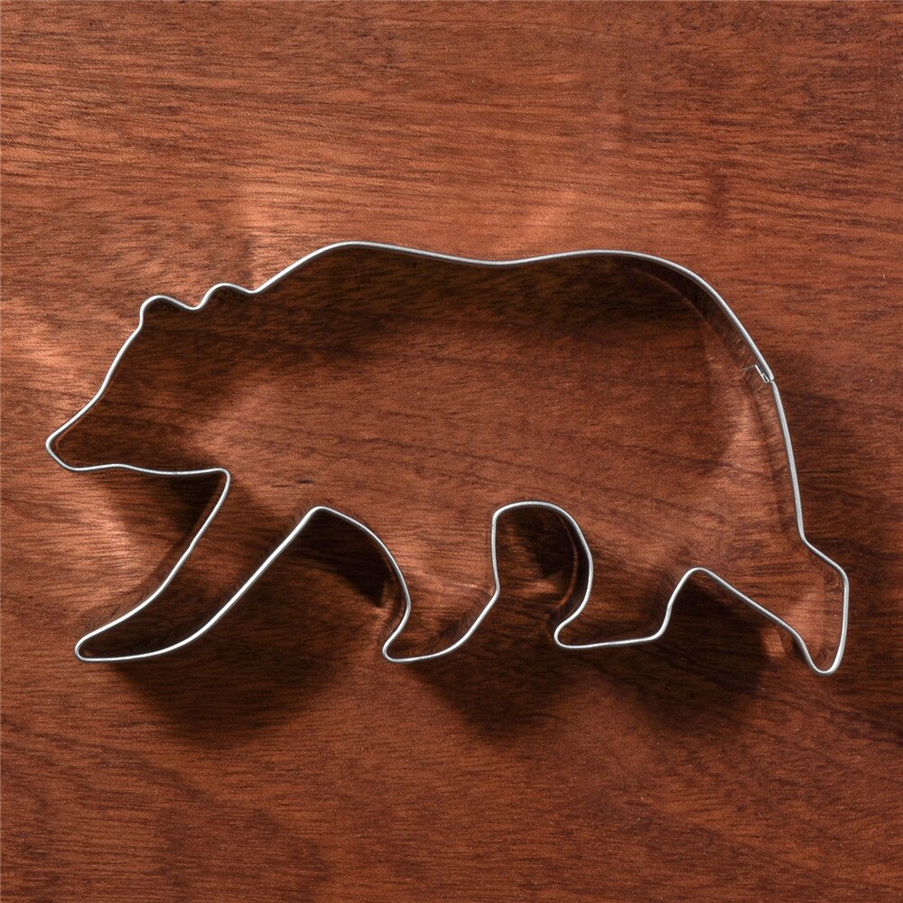 KENIAO Ijsbeer Cookie Cutter voor kids-11.6x6.7 cm-Woodland Dier Biscuit en Fondant Snijders- rvs