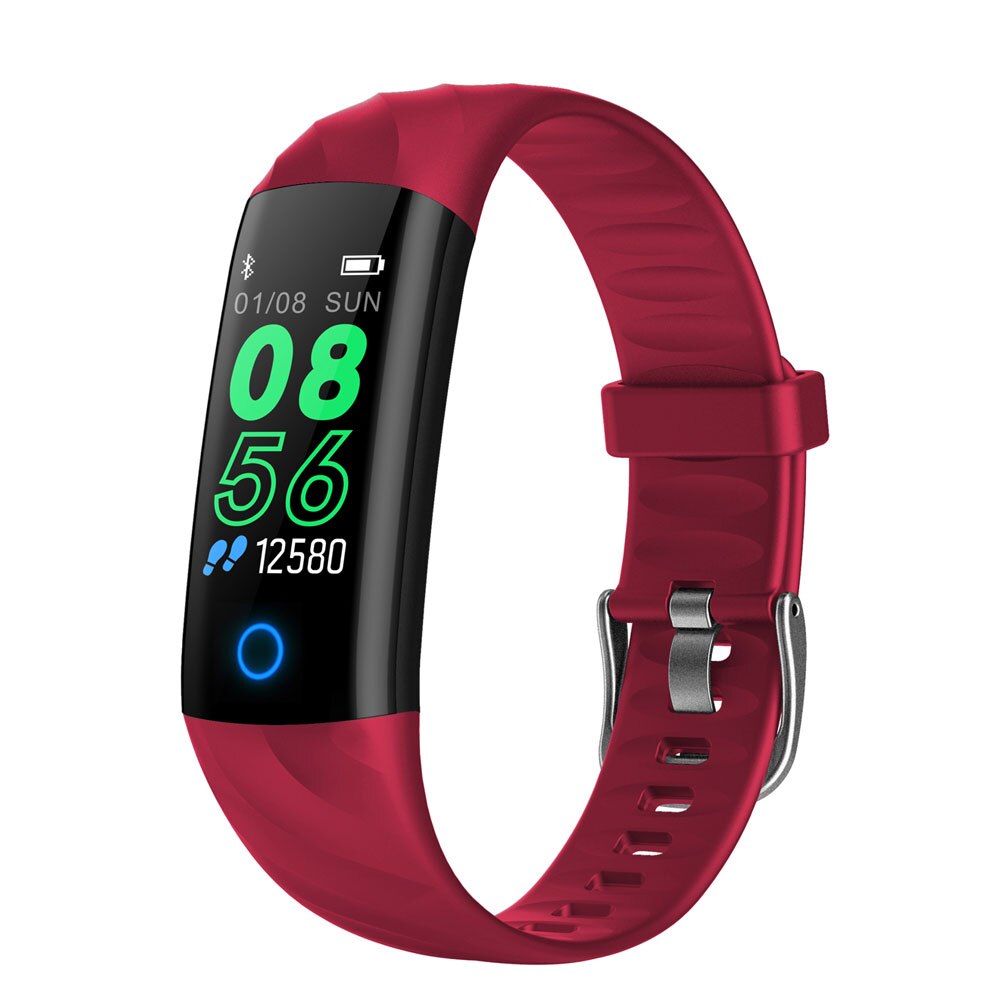 Smart IP68 BraceletWaterproof Schrittzähler Herz Rate Blut Sauerstoff Monitor Fitness Tracker Smart Armband Multi Sport Smart Band: Rot