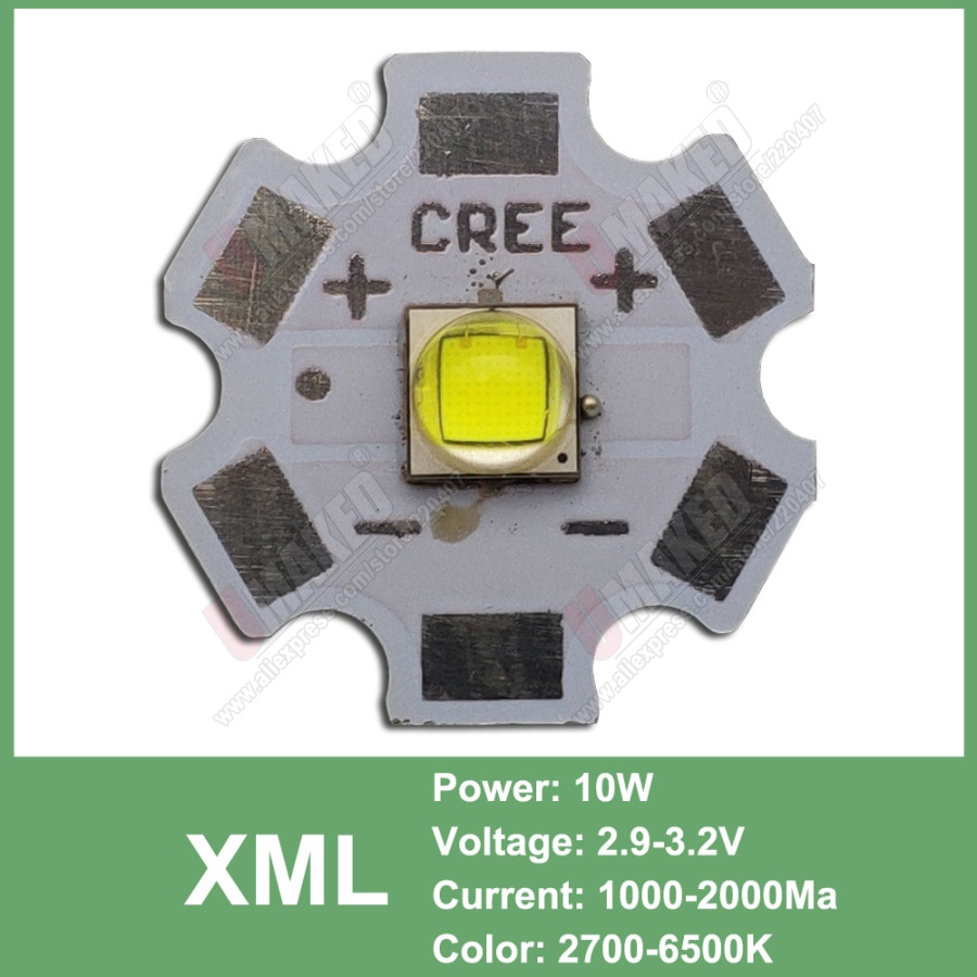 3W 5W 10W Cree Xml Xpe Xpg Xte Led Warm Whtie, wit Rgb High Power Led Chip Op 20 Mm Pcb