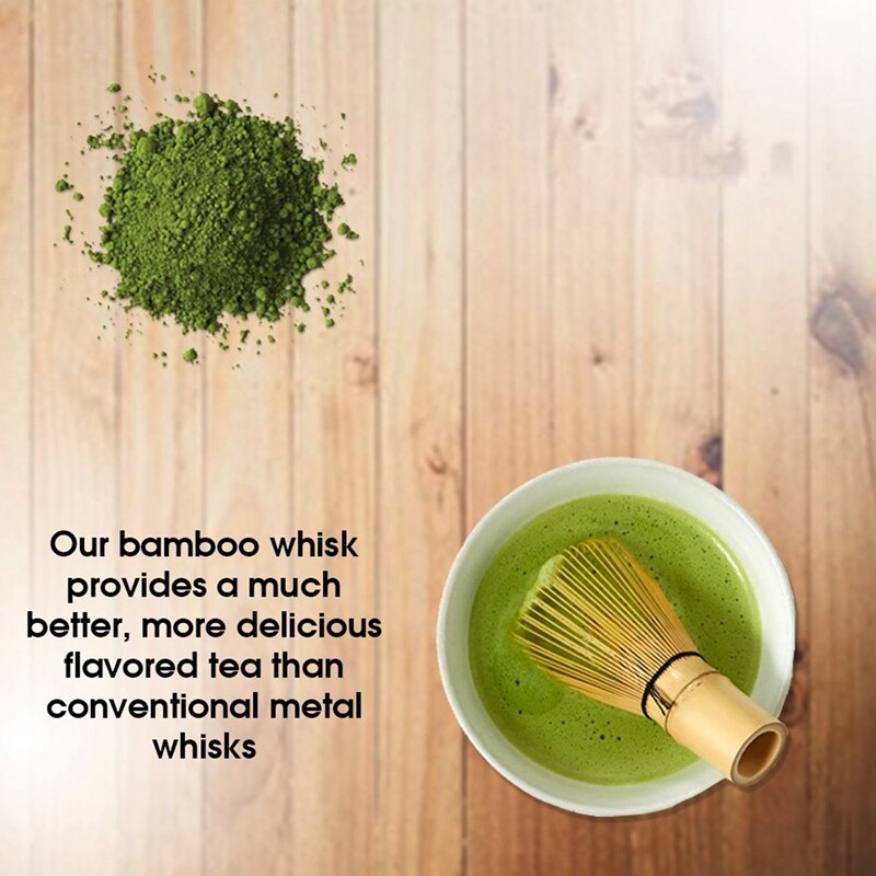 Matcha gardeset bamboe matcha theeset  of 4 inclusief 100- punts matcha garde (chasen), traditionele maatschep (chashaku), theelepel,