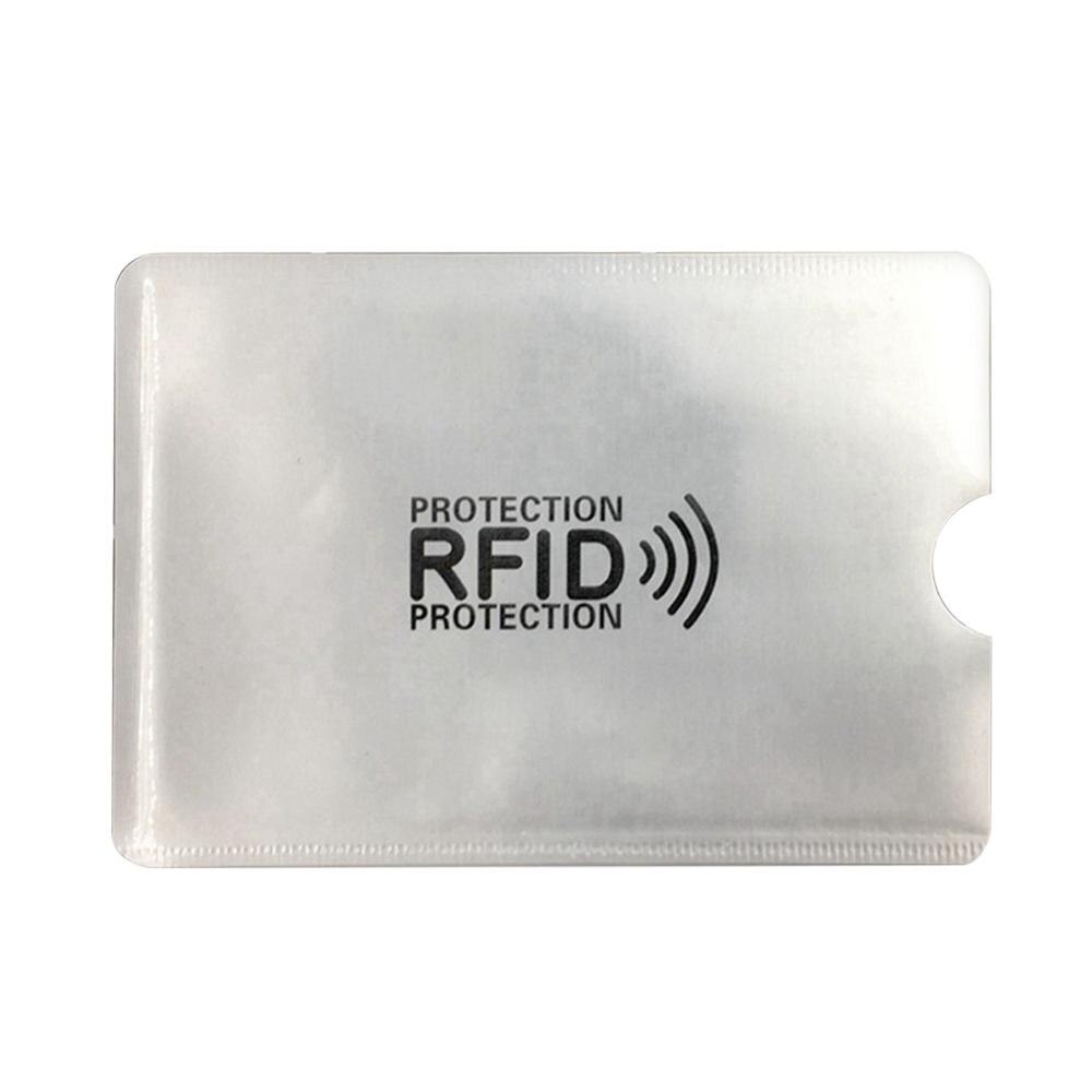 Unisex Casual 1/5 PC Anti Rfid Wallet Holder Reader Lock Bank Bank Protective Metal Credit Support NFC Card Holder: Silver-5PC