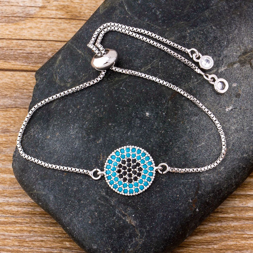 Turkish Blue Evil Eye Bracelet For Women Pave CZ Gold color Bracelets Jewelry Manufacturer