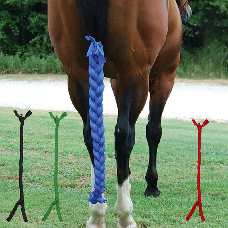 Bolsa tejida para cola de caballo, protector de cola de caballo para animales, elástico, trenza, antimosquitos, mantiene el calor