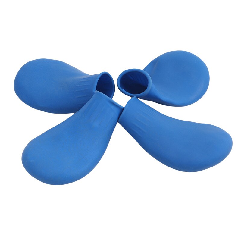 4 stuks/partij waterdichte hondenschoenen voor chihuahua ballonvormige rubberen regenlaarzen draagbare hondenaccessoires buitenschoenen sokken: Blauw / Ik