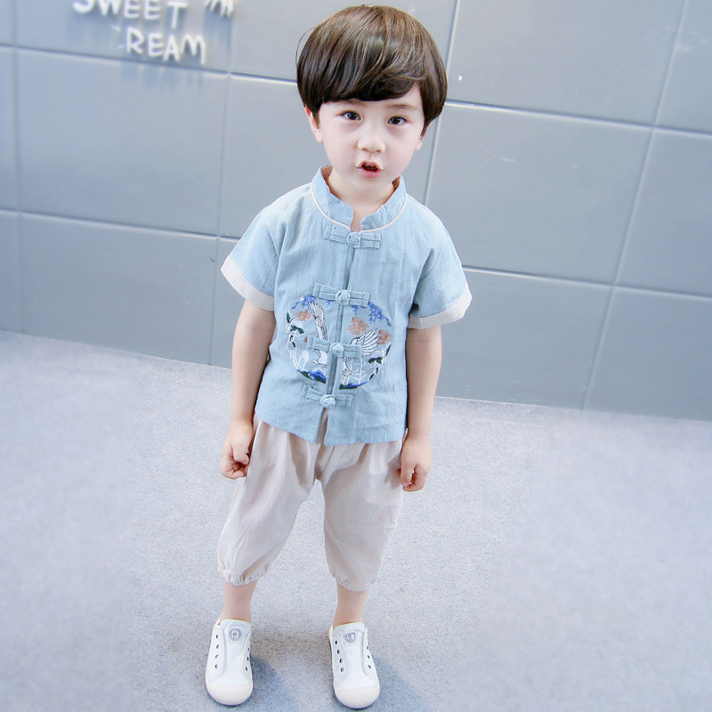 Oude Hanfu Kleding Kinderen Gewaad Voor Stage Kinderen Chinese Traditionele Kostuum Voor Jongen Tang-dynastie Outfit DQS1911: Blauw / 150cm