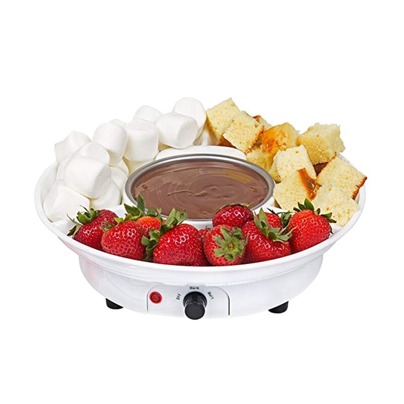 ！ -elektrisk smeltedigel chokolade fondue maker slik dessert ost springvand kedel abs + rustfrit stål justerbar 260ml( eu pl