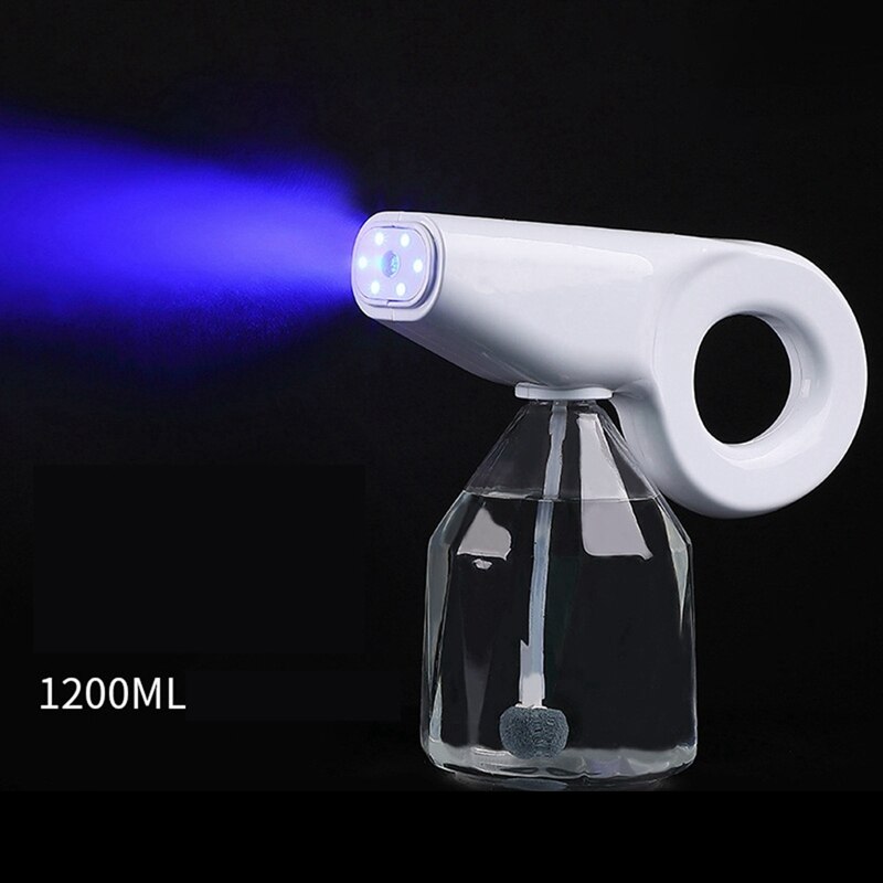 1200M Draadloze Nano Verneveling Fogger Machine Blauw Licht Nano Stoom Elektrische Sproeier Batterij Desinfectie Huishouden