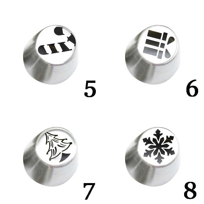 Juego de boquillas con forma de copo de nieve para decoración de pasteles, repostería para glaseado, decoración de pasteles y magdalenas, utensilios de cocina para hornear, navidad