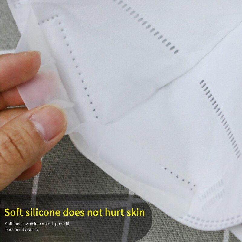 Tira de silicona suave para mascarilla de adultos, accesorio portátil transparente para tapabocas, 1/5/10 Uds.