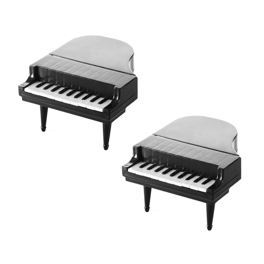 2 Sets Cake Fruit Forks Piano Keyboard Small Fork for Home Party Banquet (Black)