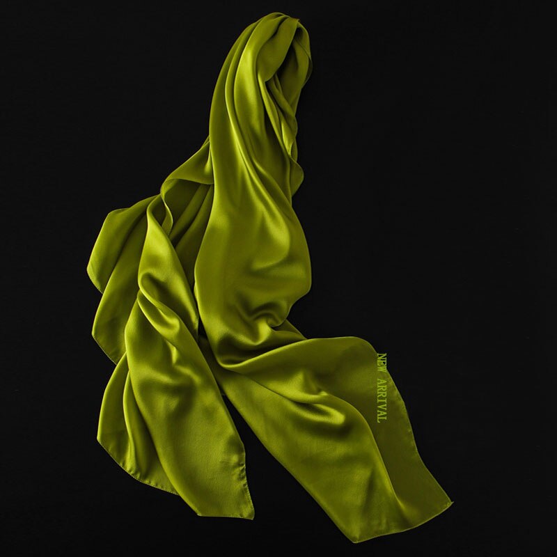 [aetrends] 12 enfärgade scarf siden filt scarf dam scarves z -3060: Grön