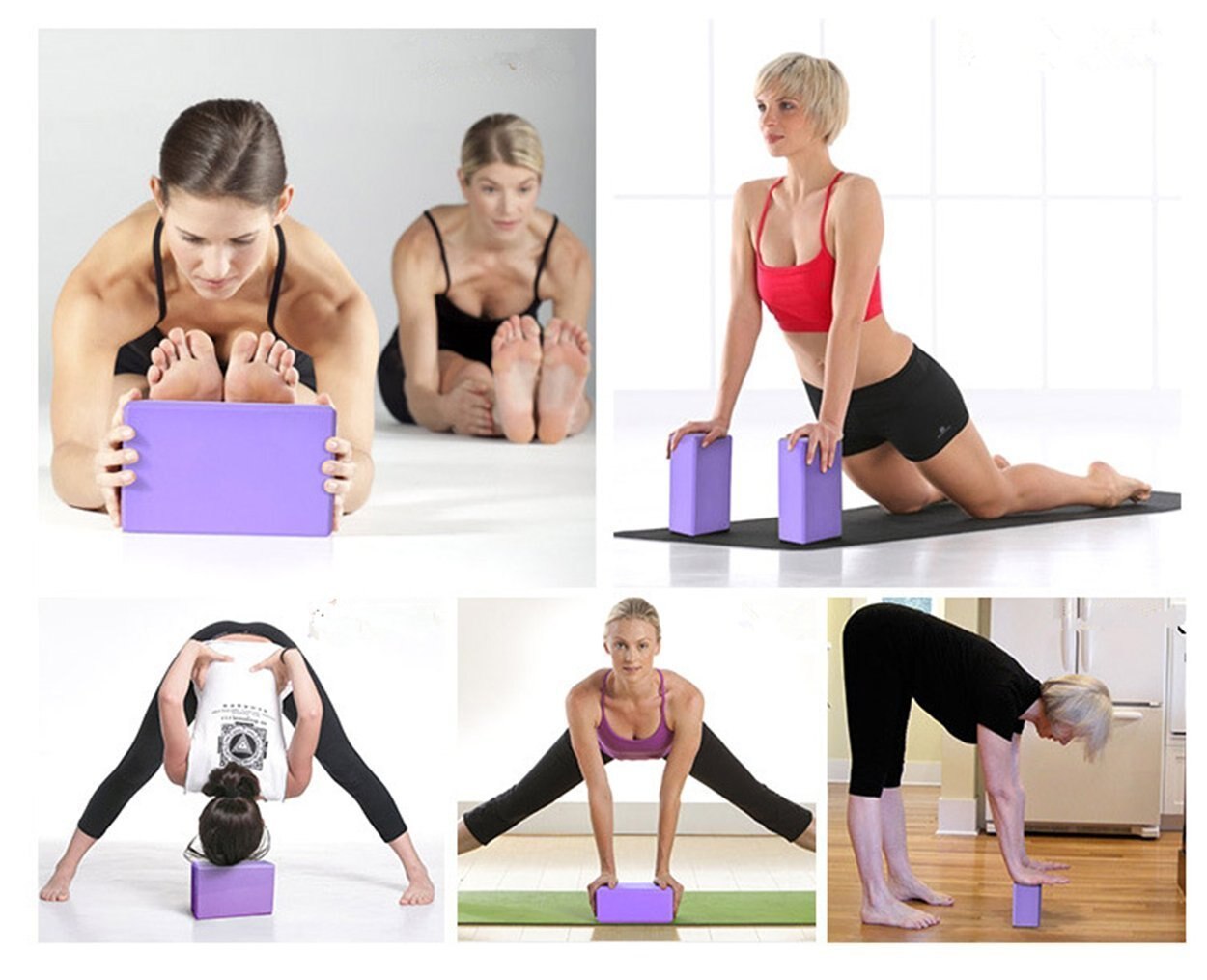 2 stk/lotyoga blokke 9 x 6 x 3 tommer yoga klodser med høj densitet for at forbedre styrke, fleksibilitet og balance, skridsikker overflade